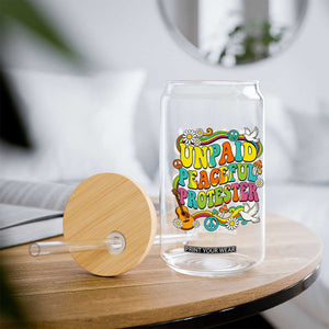 Unpaid Peaceful Protester Retro Hippie Rainbow Glass Can Flower Power Peace Activist TS02 Print Your Wear