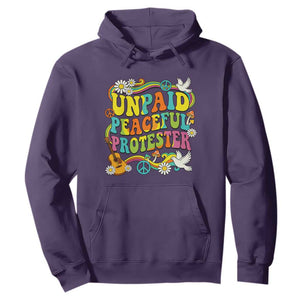 Unpaid Peaceful Protester Retro Hippie Rainbow Hoodie Flower Power Peace Activist TS02 Purple Print Your Wear