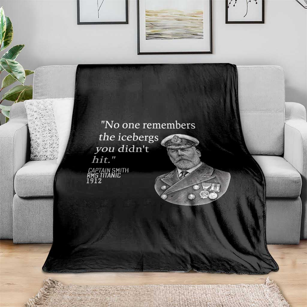 Funny Vintage Ship Captain Saying Throw Blanket No One Remembers the Icebergs You Did Not Hit Dark Humor TS02 Print Your Wear