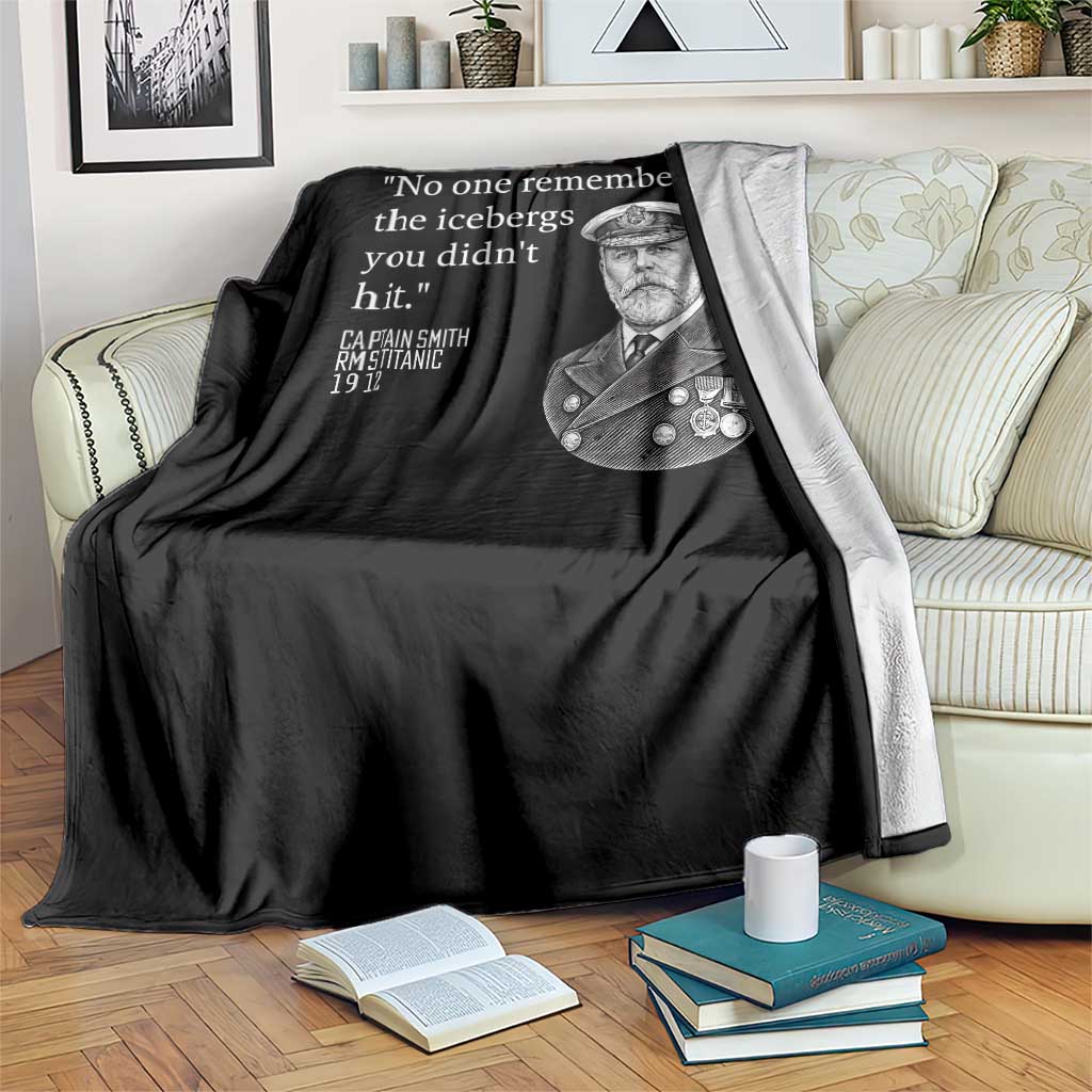 Funny Vintage Ship Captain Saying Throw Blanket No One Remembers the Icebergs You Did Not Hit Dark Humor TS02 Print Your Wear