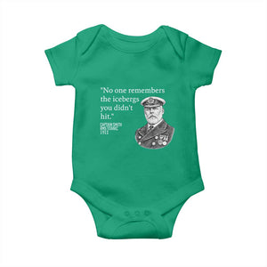 Funny Vintage Ship Captain Saying Baby Onesie No One Remembers the Icebergs You Did Not Hit Dark Humor TS02 Irish Green Print Your Wear