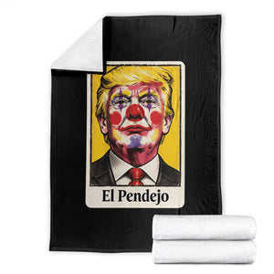 El Pendejo Clown Portrait Satire Throw Blanket Bold Political Humor Vintage Caricature TS02 Black Print Your Wear