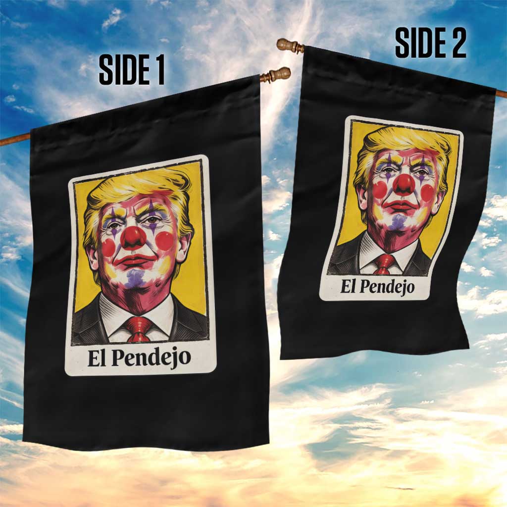 El Pendejo Clown Portrait Satire Garden Flag Bold Political Humor Vintage Caricature TS02 Print Your Wear
