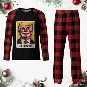 El Pendejo Clown Portrait Satire Plaid Pajama Set Bold Political Humor Vintage Caricature TS02 Buffalo Plaid Print Your Wear