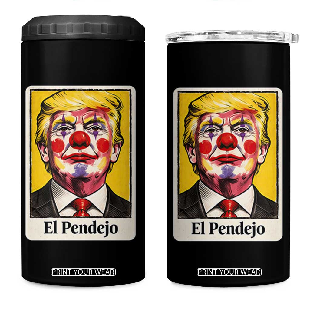 El Pendejo Clown Portrait Satire 4 in 1 Can Cooler Tumbler Bold Political Humor Vintage Caricature TS02 One Size: 16 oz Black Print Your Wear