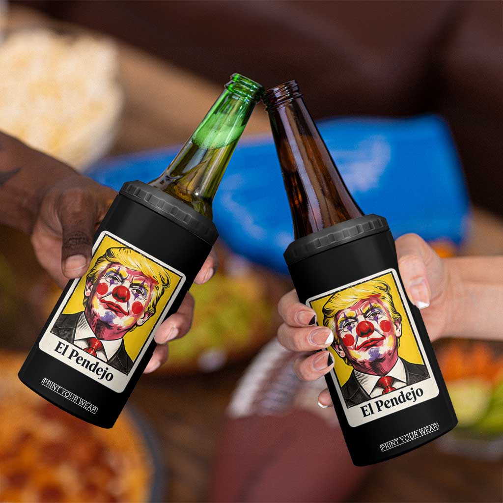 El Pendejo Clown Portrait Satire 4 in 1 Can Cooler Tumbler Bold Political Humor Vintage Caricature TS02 Print Your Wear