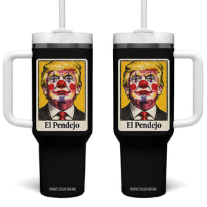 El Pendejo Clown Portrait Satire Tumbler With Handle Bold Political Humor Vintage Caricature TS02 One Size: 40 oz Black Print Your Wear