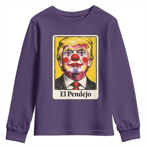 El Pendejo Clown Portrait Satire Youth Sweatshirt Bold Political Humor Vintage Caricature TS02 Purple Print Your Wear