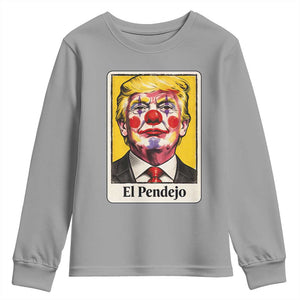 El Pendejo Clown Portrait Satire Youth Sweatshirt Bold Political Humor Vintage Caricature TS02 Sport Gray Print Your Wear