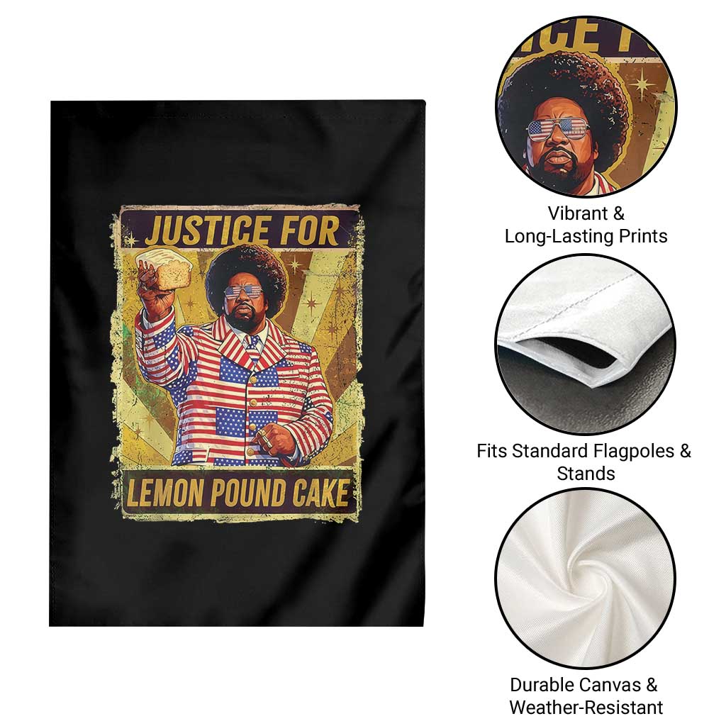 Justice for Lemon Pound Cake Vintage Retro Garden Flag Funny Viral Hip Hop Meme Parody Internet Culture Fans TS02 Print Your Wear