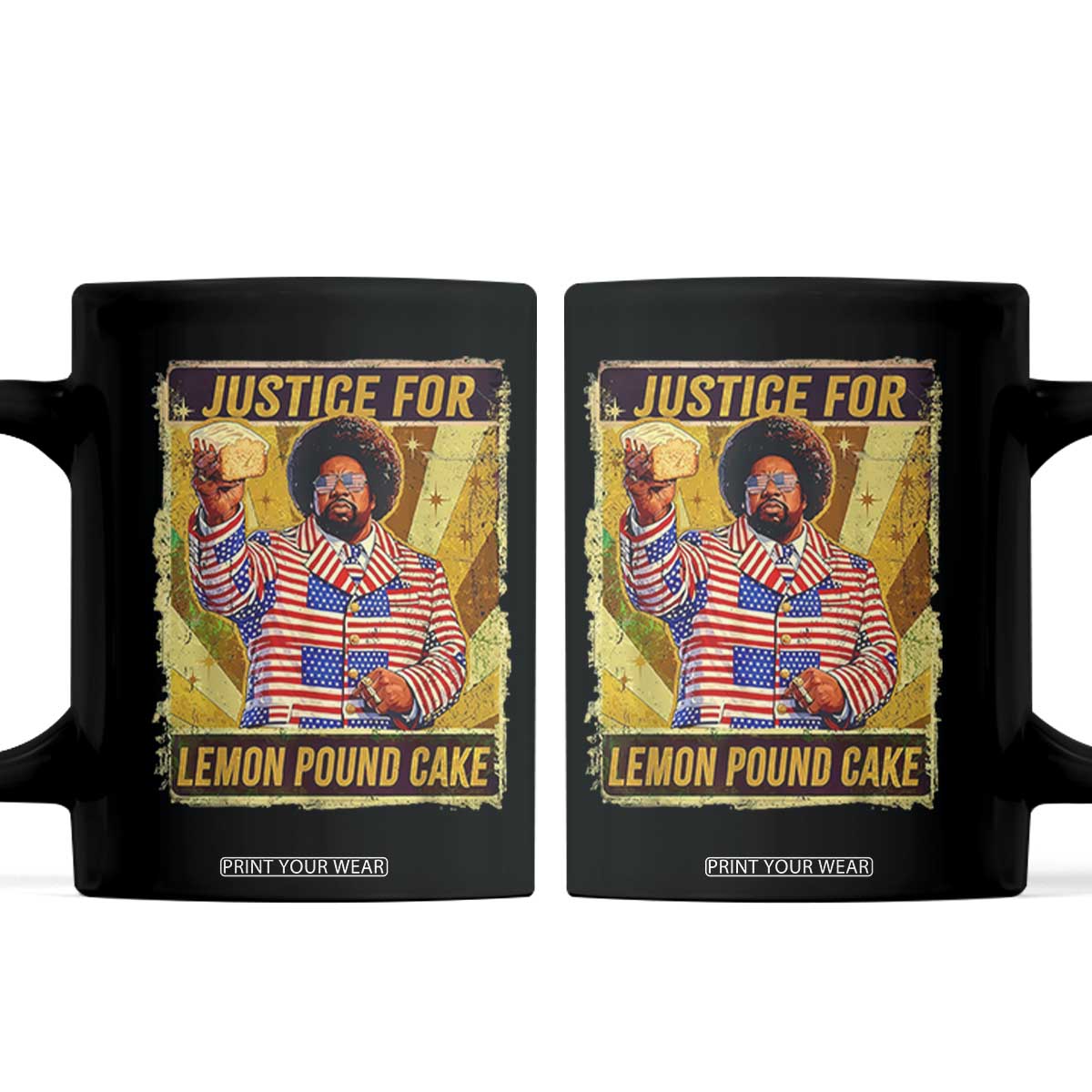 Justice for Lemon Pound Cake Vintage Retro Coffee Mug Funny Viral Hip Hop Meme Parody Internet Culture Fans TS02 Black Print Your Wear