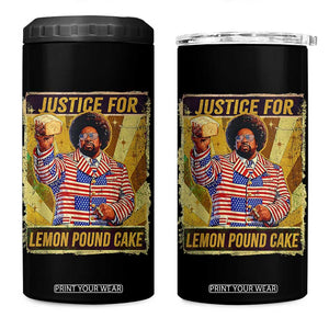 Justice for Lemon Pound Cake Vintage Retro 4 in 1 Can Cooler Tumbler Funny Viral Hip Hop Meme Parody Internet Culture Fans TS02 One Size: 16 oz Black Print Your Wear