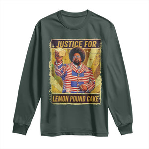 Justice for Lemon Pound Cake Vintage Retro Long Sleeve Shirt Funny Viral Hip Hop Meme Parody Internet Culture Fans TS02 Dark Forest Green Print Your Wear