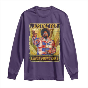 Justice for Lemon Pound Cake Vintage Retro Long Sleeve Shirt Funny Viral Hip Hop Meme Parody Internet Culture Fans TS02 Purple Print Your Wear