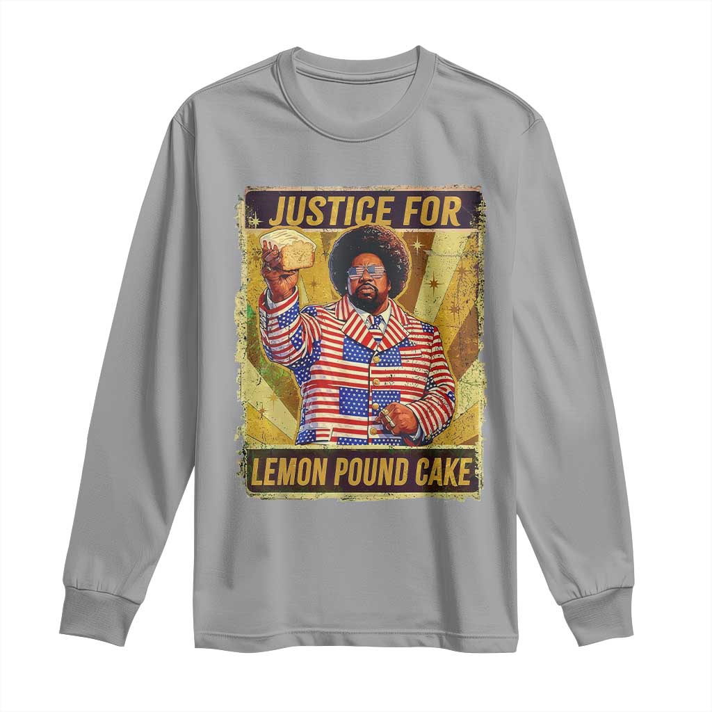 Justice for Lemon Pound Cake Vintage Retro Long Sleeve Shirt Funny Viral Hip Hop Meme Parody Internet Culture Fans TS02 Sport Gray Print Your Wear