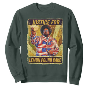 Justice for Lemon Pound Cake Vintage Retro Sweatshirt Funny Viral Hip Hop Meme Parody Internet Culture Fans TS02 Dark Forest Green Print Your Wear