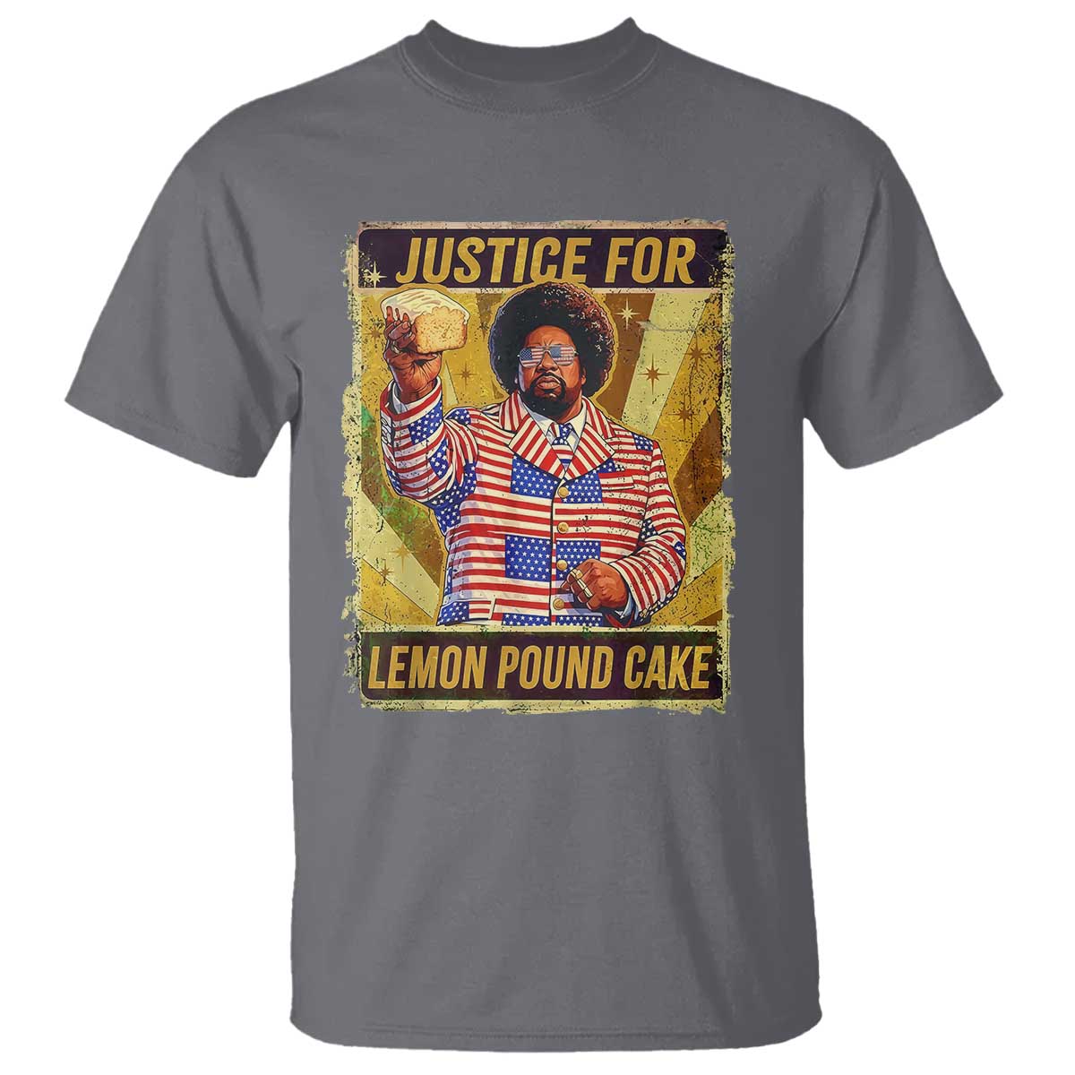 Justice for Lemon Pound Cake Vintage Retro T Shirt Funny Viral Hip Hop Meme Parody Internet Culture Fans TS02 Charcoal Print Your Wear