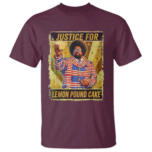 Justice for Lemon Pound Cake Vintage Retro T Shirt Funny Viral Hip Hop Meme Parody Internet Culture Fans TS02 Maroon Print Your Wear