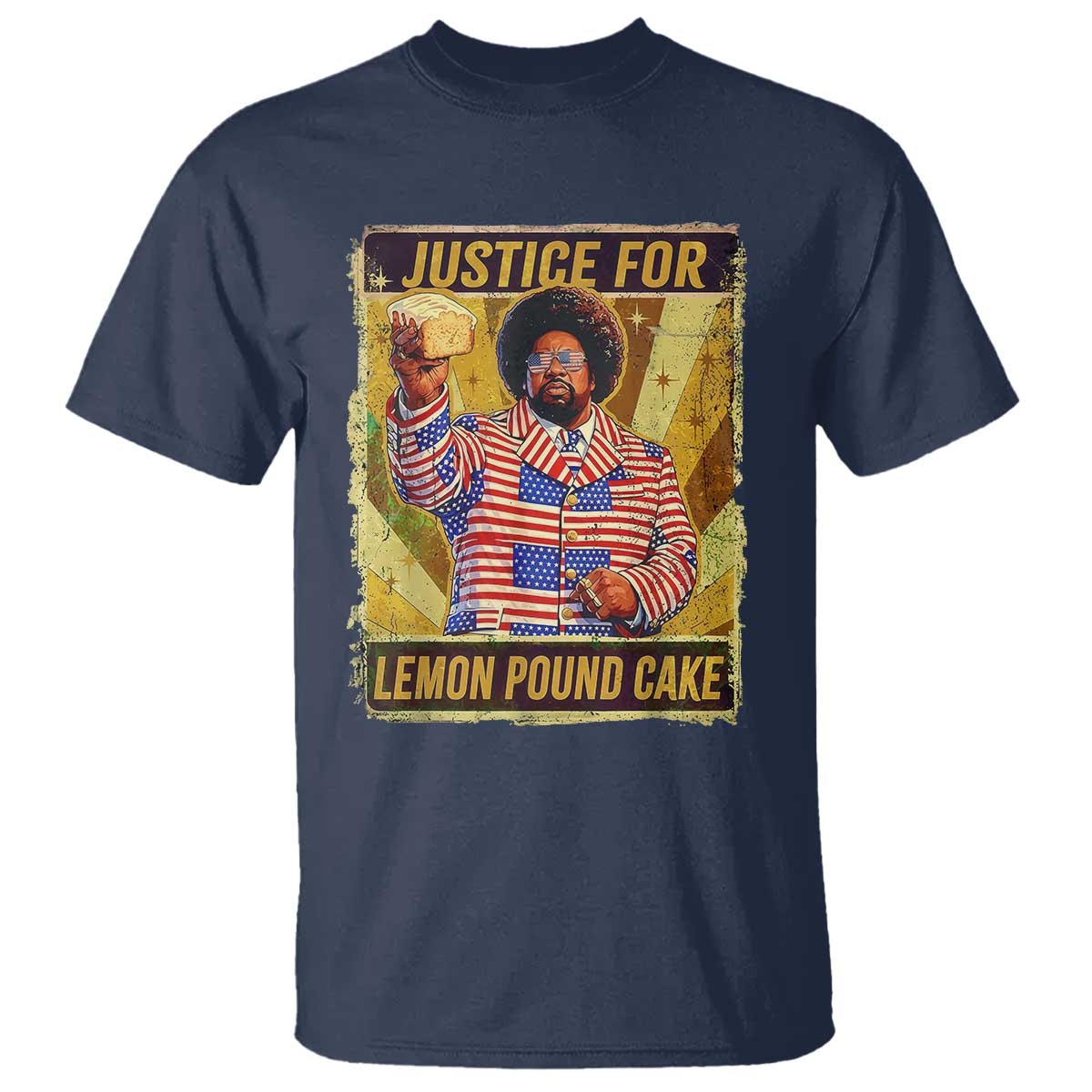 Justice for Lemon Pound Cake Vintage Retro T Shirt Funny Viral Hip Hop Meme Parody Internet Culture Fans TS02 Navy Print Your Wear