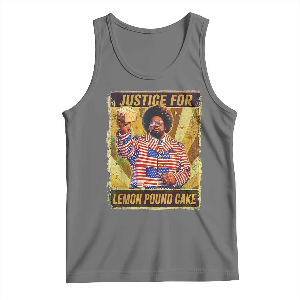 Justice for Lemon Pound Cake Vintage Retro Tank Top Funny Viral Hip Hop Meme Parody Internet Culture Fans TS02 Black Heather Print Your Wear