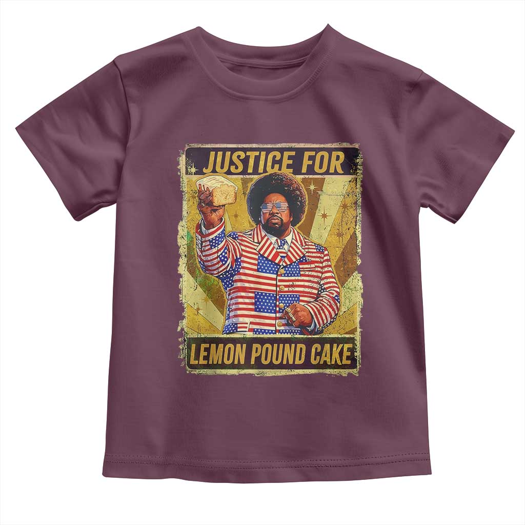 Justice for Lemon Pound Cake Vintage Retro Toddler T Shirt Funny Viral Hip Hop Meme Parody Internet Culture Fans TS02 Maroon Print Your Wear