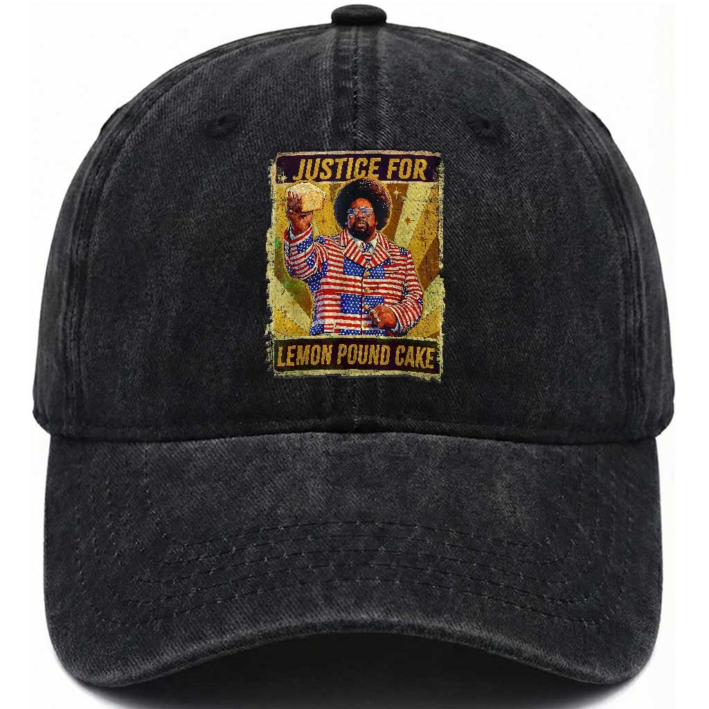 Justice for Lemon Pound Cake Vintage Retro Washed Cotton Baseball Cap Funny Viral Hip Hop Meme Parody Internet Culture Fans TS02 Print Your Wear