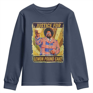 Justice for Lemon Pound Cake Vintage Retro Youth Sweatshirt Funny Viral Hip Hop Meme Parody Internet Culture Fans TS02 Navy Print Your Wear
