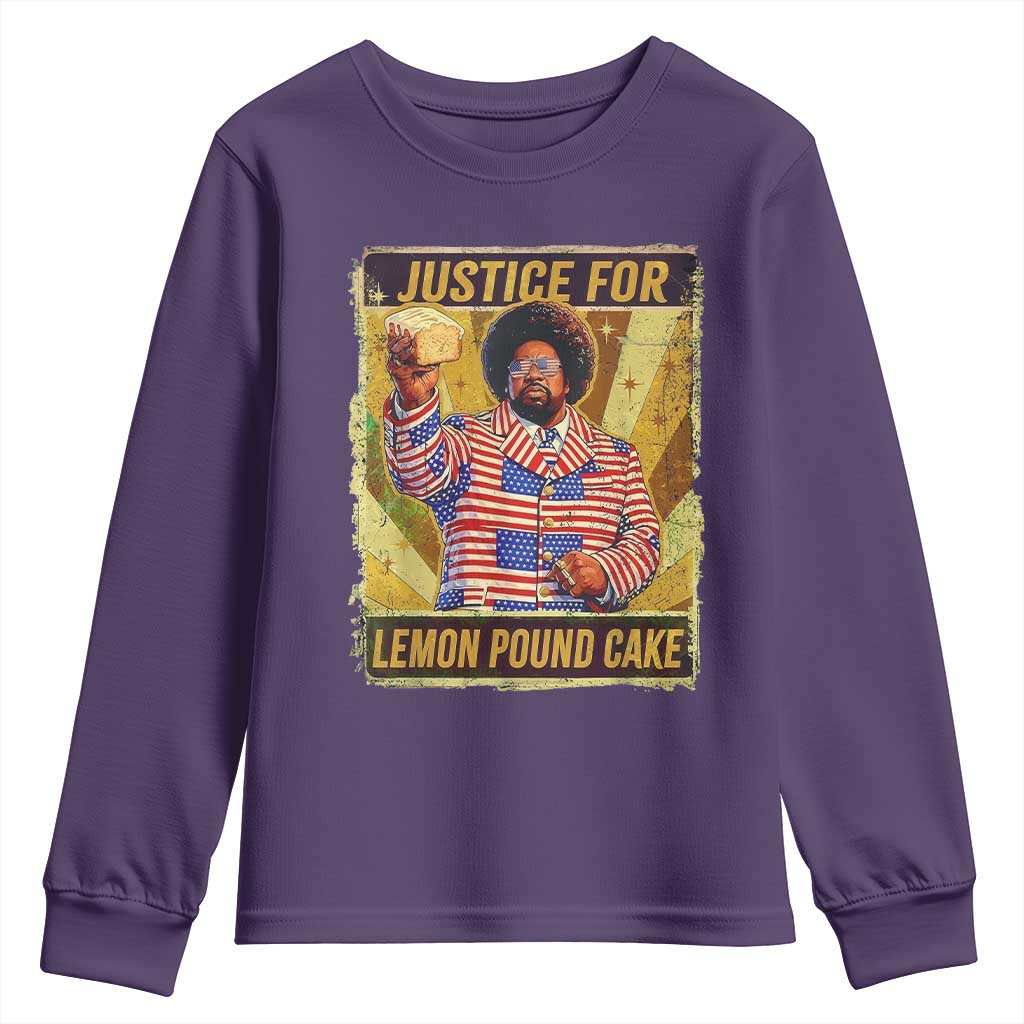 Justice for Lemon Pound Cake Vintage Retro Youth Sweatshirt Funny Viral Hip Hop Meme Parody Internet Culture Fans TS02 Purple Print Your Wear