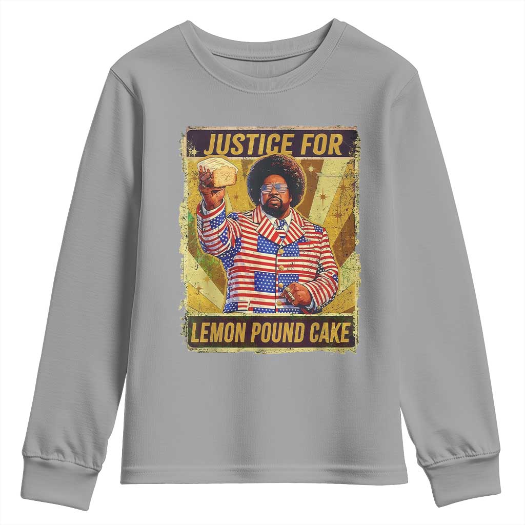 Justice for Lemon Pound Cake Vintage Retro Youth Sweatshirt Funny Viral Hip Hop Meme Parody Internet Culture Fans TS02 Sport Gray Print Your Wear