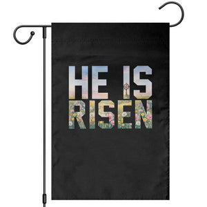 He Is Risen Matthew 28:6 Floral Christian Easter Garden Flag Spring Flowers Cross Landscape Faith Inspirational Gift TS02 Black Print Your Wear