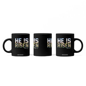 He Is Risen Matthew 28:6 Floral Christian Easter Coffee Mug Spring Flowers Cross Landscape Faith Inspirational Gift TS02 Print Your Wear