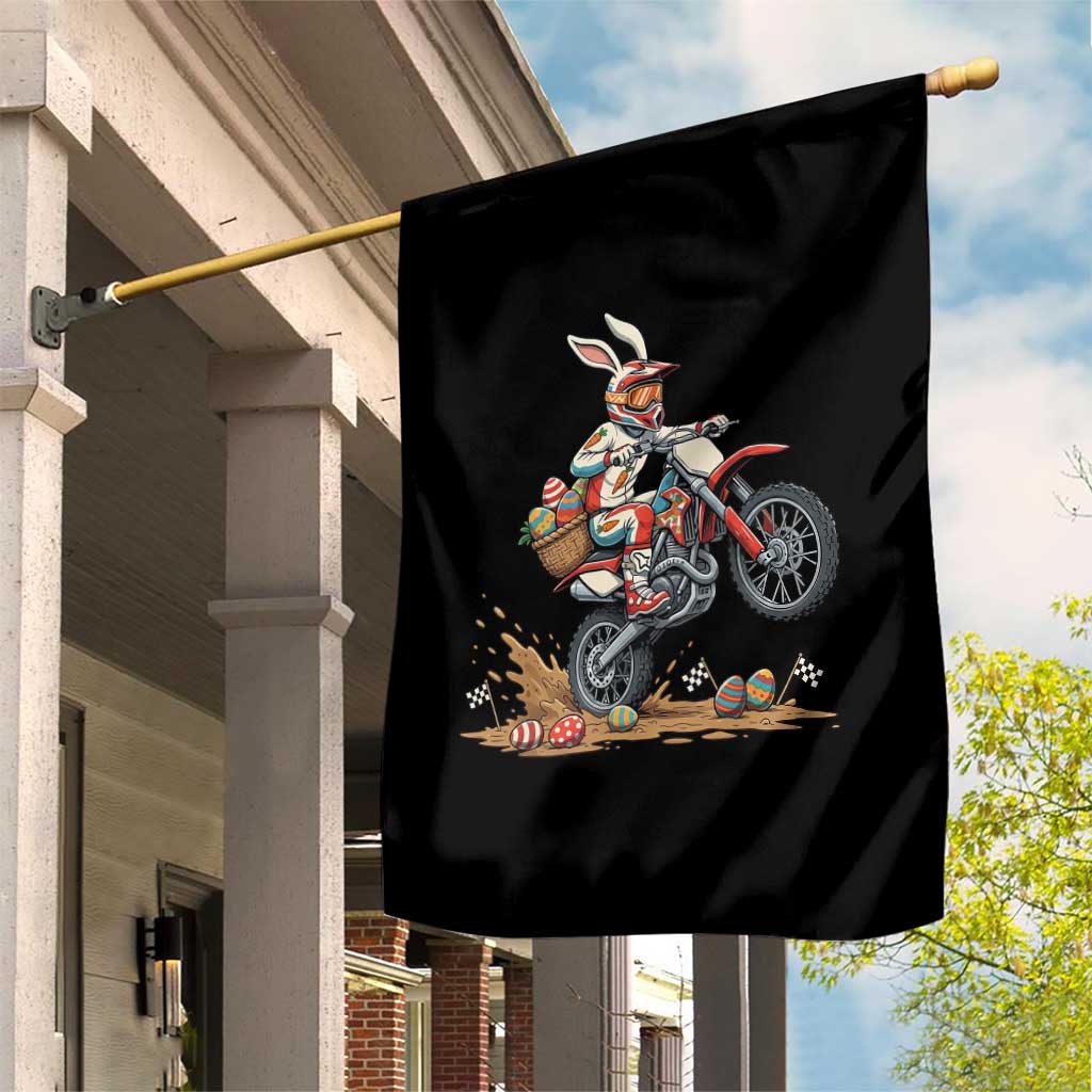 Easter Bunny Dirt Bike Rider Funny Motocross Rabbit Graphic Garden Flag Cool Off Road Racing Egg Hunt TS02 Print Your Wear