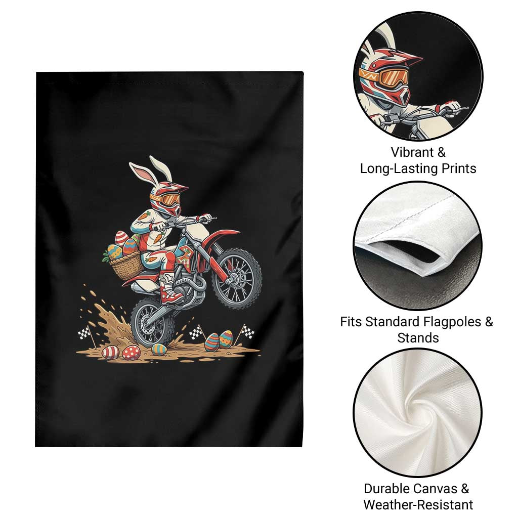 Easter Bunny Dirt Bike Rider Funny Motocross Rabbit Graphic Garden Flag Cool Off Road Racing Egg Hunt TS02 Print Your Wear