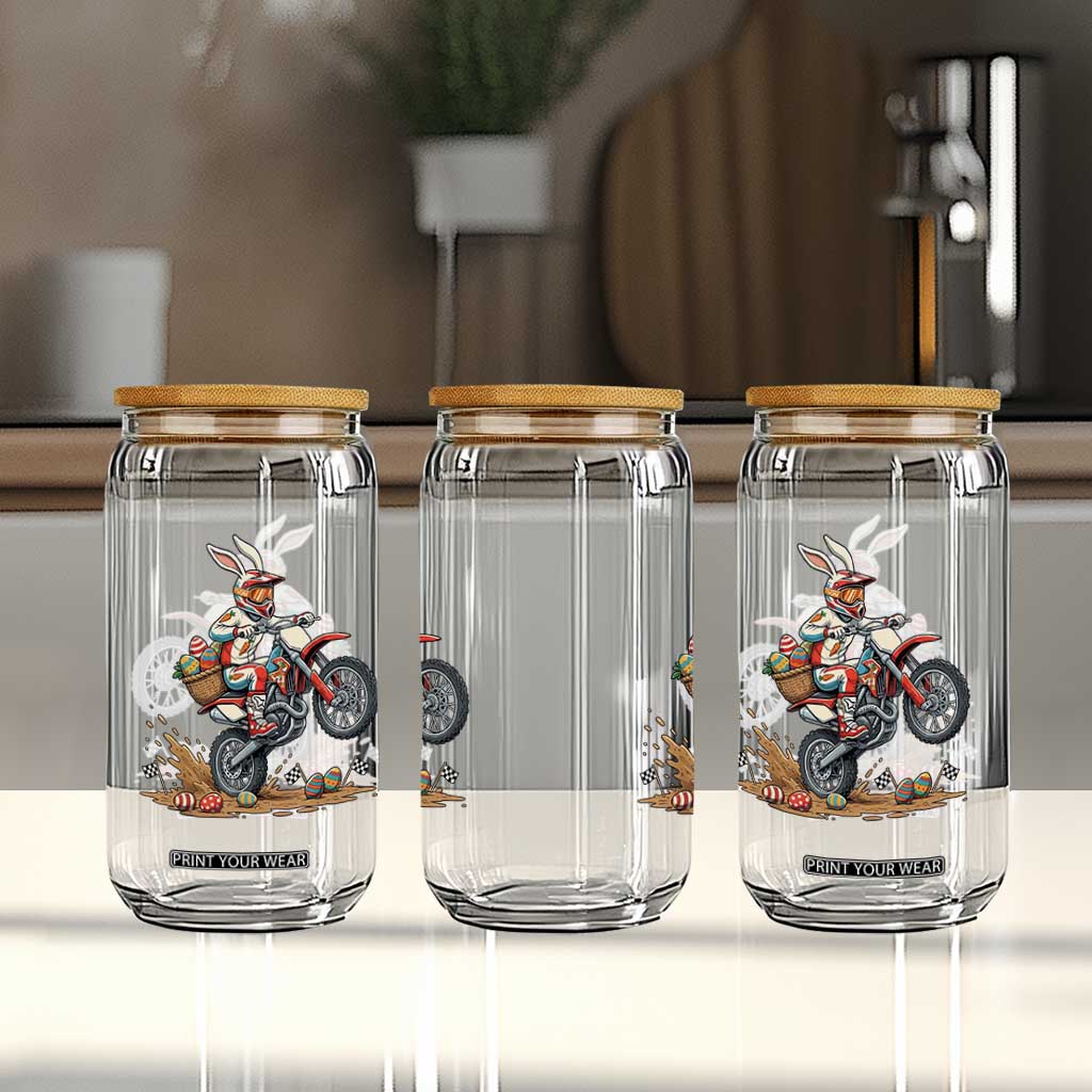Easter Bunny Dirt Bike Rider Funny Motocross Rabbit Graphic Glass Can Cool Off Road Racing Egg Hunt TS02 Print Your Wear