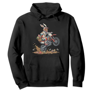 Easter Bunny Dirt Bike Rider Funny Motocross Rabbit Graphic Hoodie Cool Off Road Racing Egg Hunt TS02 Black Print Your Wear