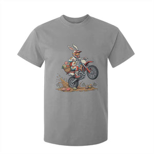 Easter Bunny Dirt Bike Rider Funny Motocross Rabbit Graphic T Shirt For Kid Cool Off Road Racing Egg Hunt TS02 Sport Gray Print Your Wear