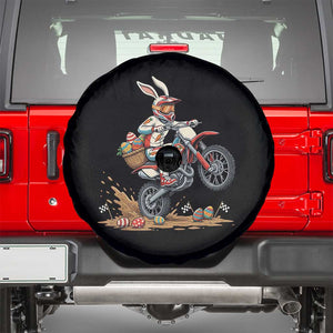Easter Bunny Dirt Bike Rider Funny Motocross Rabbit Graphic Spare Tire Cover Cool Off Road Racing Egg Hunt TS02 Black Print Your Wear