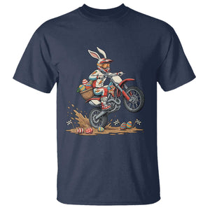 Easter Bunny Dirt Bike Rider Funny Motocross Rabbit Graphic T Shirt Cool Off Road Racing Egg Hunt TS02 Navy Print Your Wear