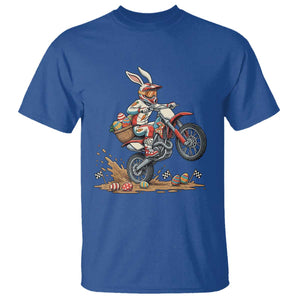 Easter Bunny Dirt Bike Rider Funny Motocross Rabbit Graphic T Shirt Cool Off Road Racing Egg Hunt TS02 Royal Blue Print Your Wear