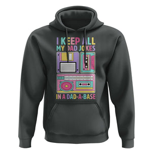 Funny Dad Joke Hoodie I Keep All My Dad Jokes In A Dad A Base Retro Father's Day TS02 Dark Heather Print Your Wear