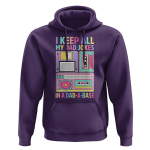 Funny Dad Joke Hoodie I Keep All My Dad Jokes In A Dad A Base Retro Father's Day TS02 Purple Print Your Wear