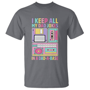 Funny Dad Joke T Shirt I Keep All My Dad Jokes In A Dad A Base Retro Father's Day TS02 Charcoal Print Your Wear