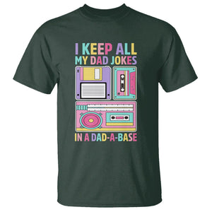 Funny Dad Joke T Shirt I Keep All My Dad Jokes In A Dad A Base Retro Father's Day TS02 Dark Forest Green Print Your Wear
