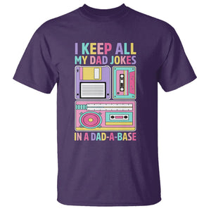 Funny Dad Joke T Shirt I Keep All My Dad Jokes In A Dad A Base Retro Father's Day TS02 Purple Print Your Wear