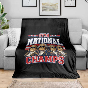 1776 National Champs Founding Fathers Graphic Throw Blanket Funny George Washington and Presidents Sunglasses Sports Style Patriotic TS02 Print Your Wear