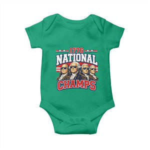 1776 National Champs Founding Fathers Graphic Baby Onesie Funny George Washington and Presidents Sunglasses Sports Style Patriotic TS02 Irish Green Print Your Wear