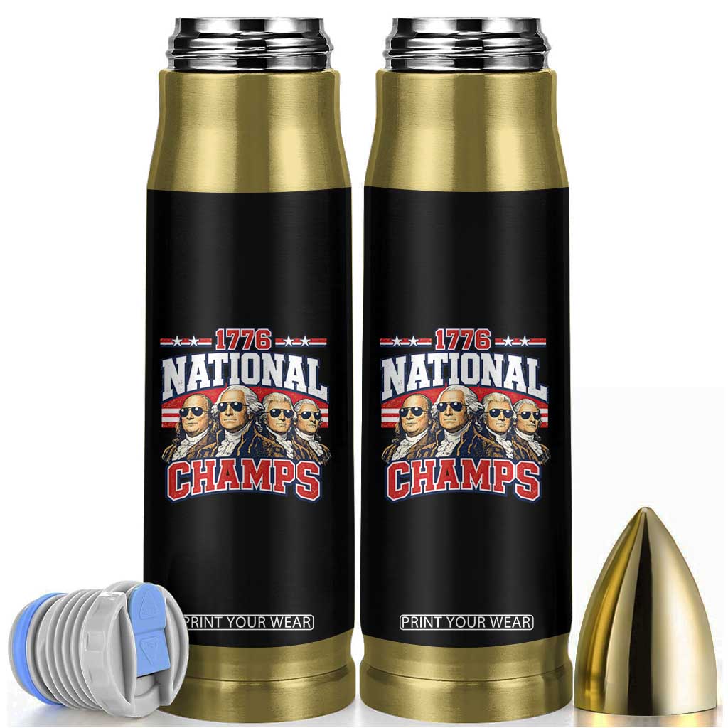 1776 National Champs Founding Fathers Graphic Bullet Tumbler Funny George Washington and Presidents Sunglasses Sports Style Patriotic TS02 Black Print Your Wear