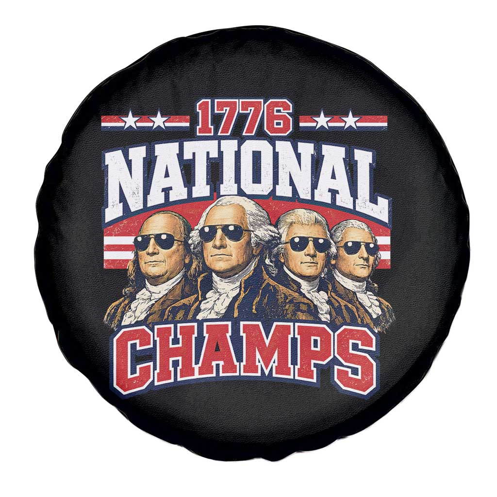 1776 National Champs Founding Fathers Graphic Spare Tire Cover Funny George Washington and Presidents Sunglasses Sports Style Patriotic TS02 Print Your Wear