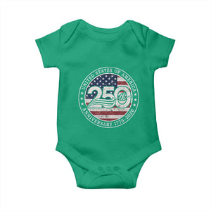 United States of America 250th Anniversary Vintage Seal Baby Onesie Distressed American Flag 1776 to 2026 Semiquincentennial Patriotic TS02 Irish Green Print Your Wear