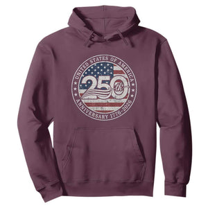 United States of America 250th Anniversary Vintage Seal Hoodie Distressed American Flag 1776 to 2026 Semiquincentennial Patriotic TS02 Maroon Print Your Wear